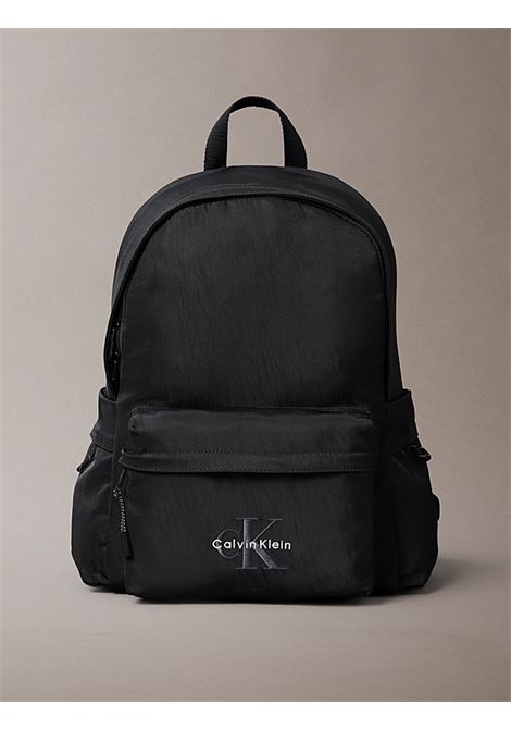 Zaino in nylon con logo monogramma Nero